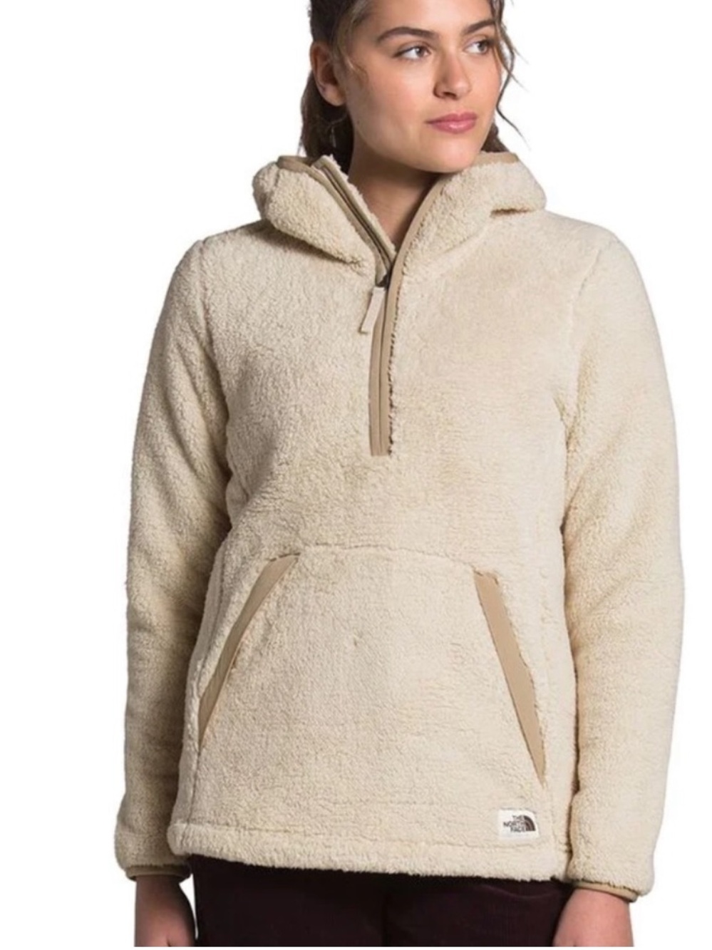 The North Face Campshire 1/4 Zip Pullover Hoodie Jacket Medium Fleece Sherpa
